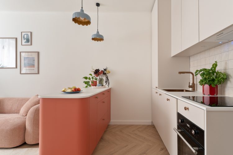 zdjęcie nowoczesnego wnętrza w pastelowych kolorach